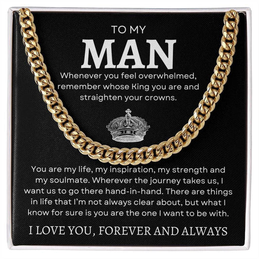 My Man Cuban Link Chain Necklace - Straighten your crown - Giftinum