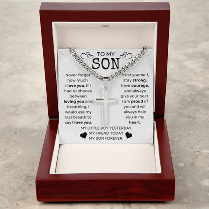 My Son Cross Necklace - Trust Yourself - Giftinum