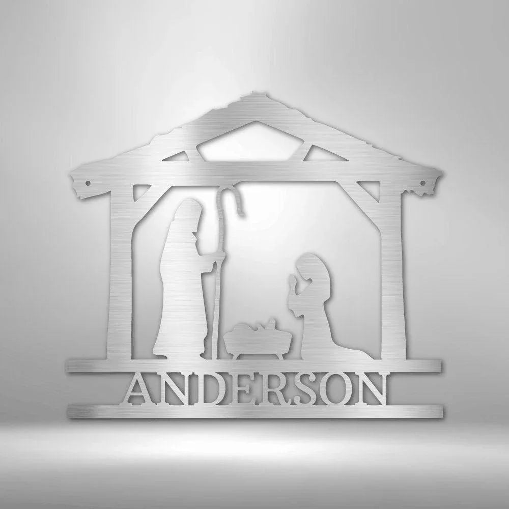 Nativity Simple Monogram - Steel Sign - Giftinum