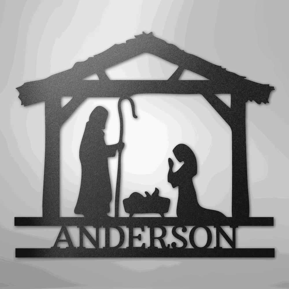 Nativity Simple Monogram - Steel Sign - Giftinum