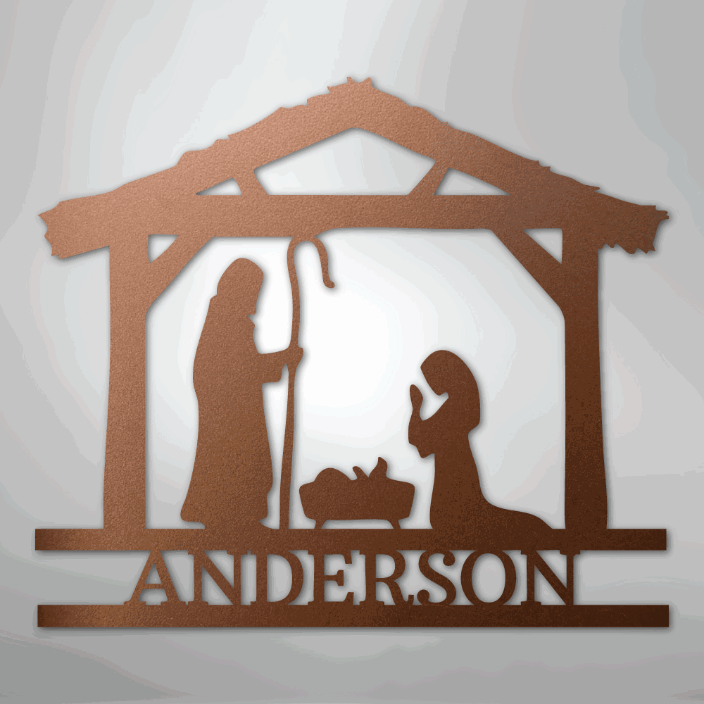 Nativity Simple Monogram - Steel Sign - Giftinum