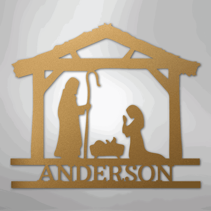 Nativity Simple Monogram - Steel Sign - Giftinum