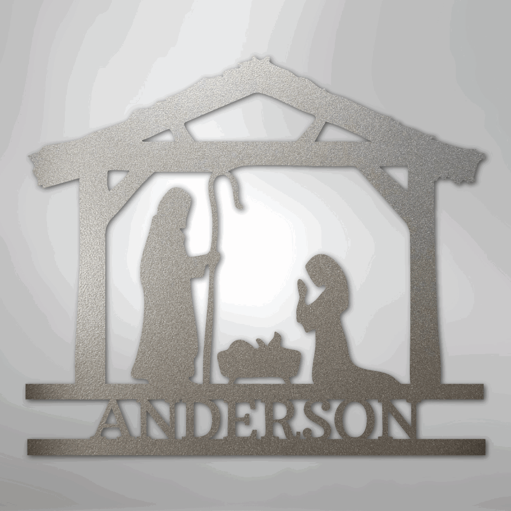 Nativity Simple Monogram - Steel Sign - Giftinum