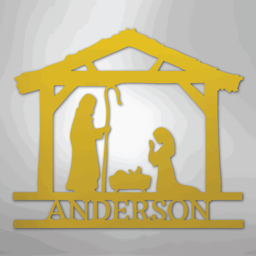 Nativity Simple Monogram - Steel Sign - Giftinum