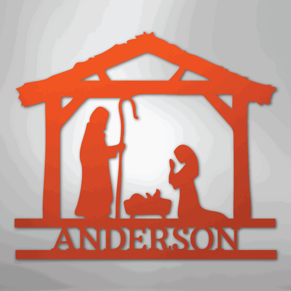 Nativity Simple Monogram - Steel Sign - Giftinum