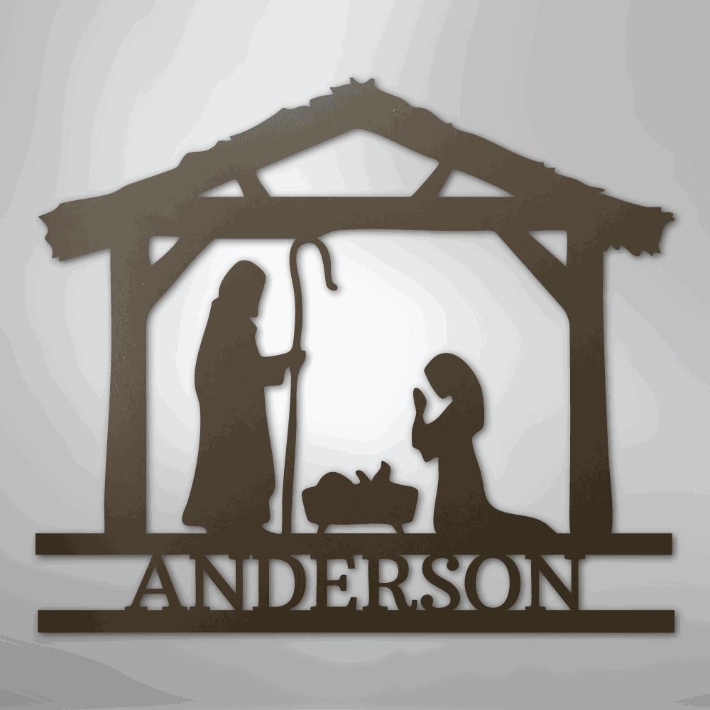 Nativity Simple Monogram - Steel Sign - Giftinum
