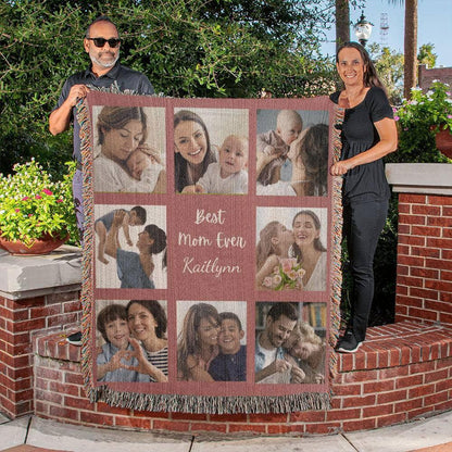 Personalized Best Mom Ever Heirloom Woven Blanket - Giftinum