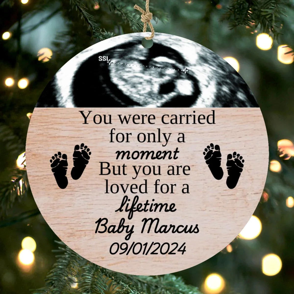 Personalized Miscarriage Baby Loss Wood Ornament - Giftinum