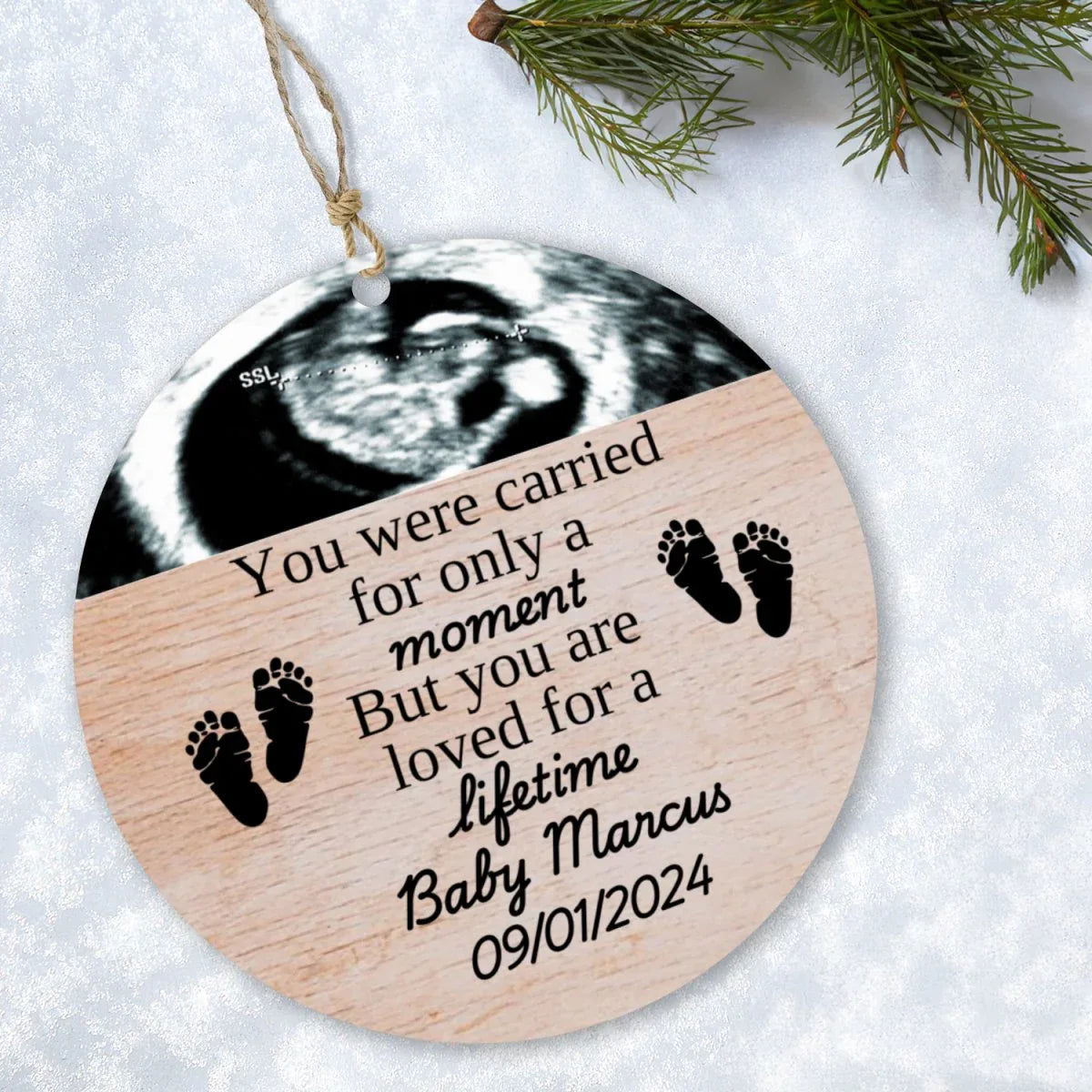 Personalized Miscarriage Baby Loss Wood Ornament - Giftinum