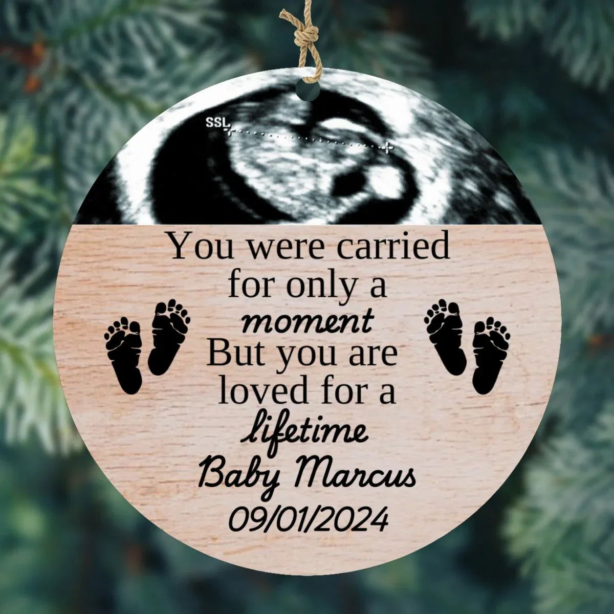 Personalized Miscarriage Baby Loss Wood Ornament - Giftinum