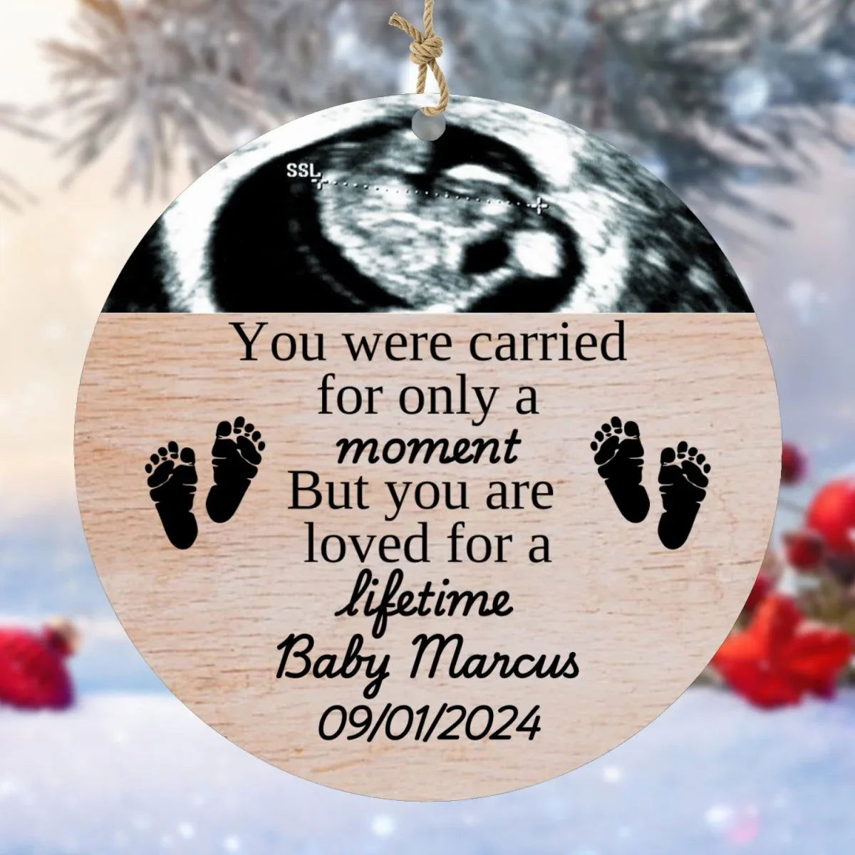 Personalized Miscarriage Baby Loss Wood Ornament - Giftinum