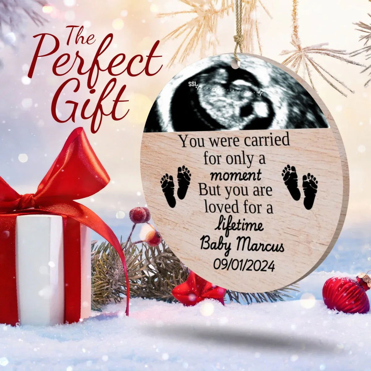 Personalized Miscarriage Baby Loss Wood Ornament - Giftinum