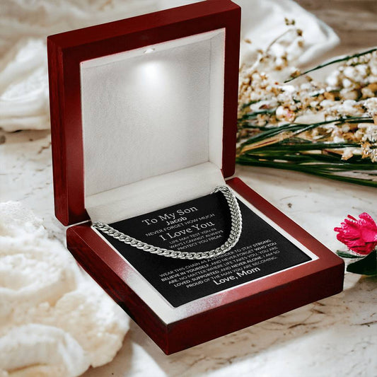 Personalized To My Son Cuban Link Chain From Mom or Dad - Giftinum