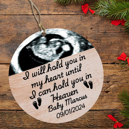Personalized Upload Ultrasound Miscarriage Wood Ornament - Giftinum