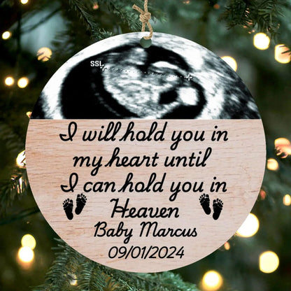 Personalized Upload Ultrasound Miscarriage Wood Ornament - Giftinum