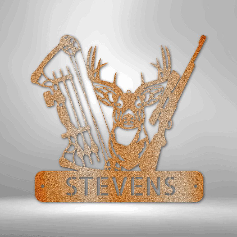 Premium Deer Hunter Monogram - Artisan Steel Wall Art - Giftinum