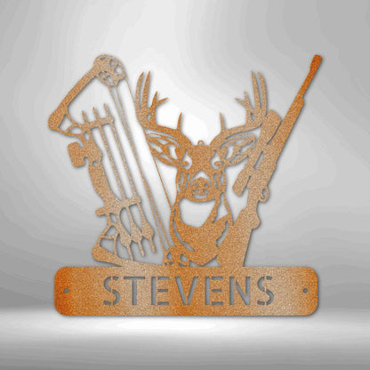 Premium Deer Hunter Monogram - Artisan Steel Wall Art - Giftinum