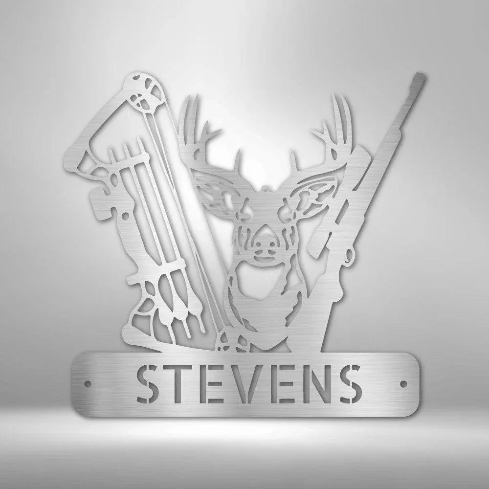 Premium Deer Hunter Monogram - Artisan Steel Wall Art - Giftinum