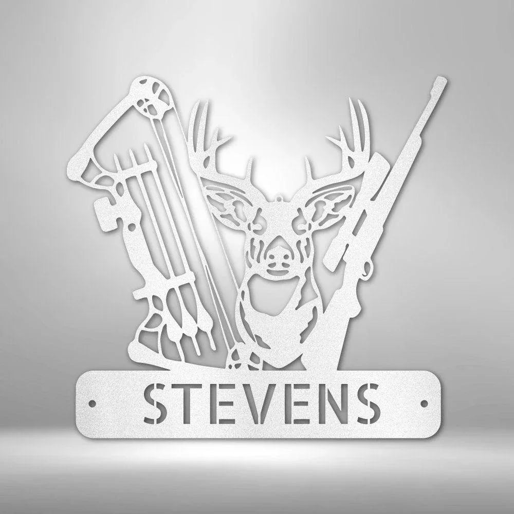 Premium Deer Hunter Monogram - Artisan Steel Wall Art - Giftinum