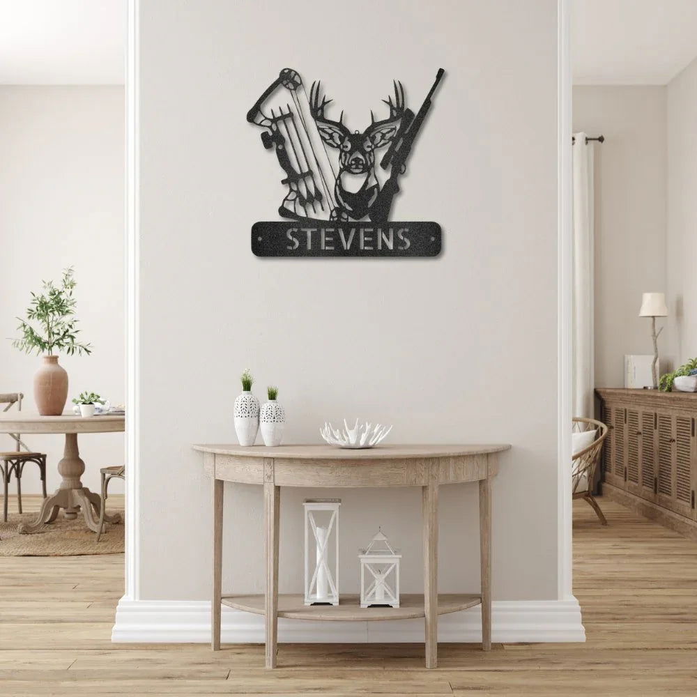 Premium Deer Hunter Monogram - Artisan Steel Wall Art - Giftinum