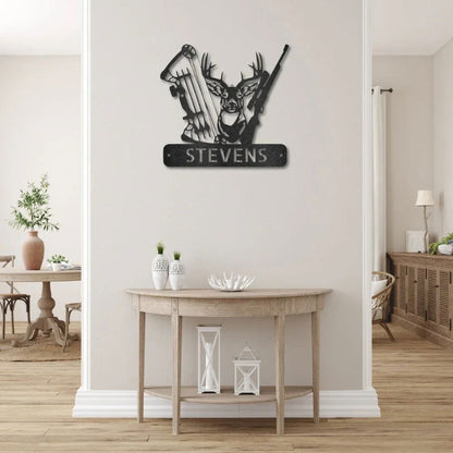 Premium Deer Hunter Monogram - Artisan Steel Wall Art - Giftinum