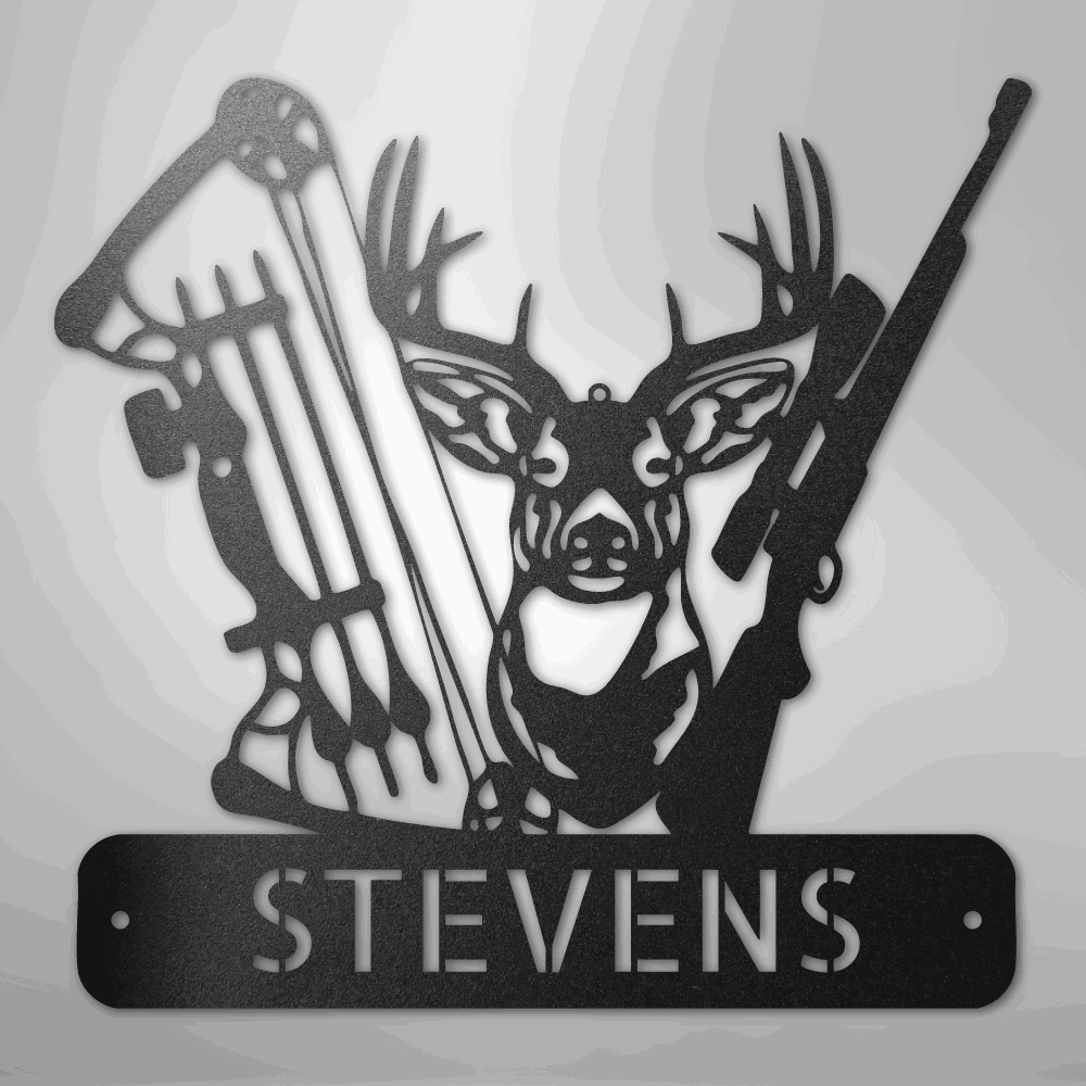 Premium Deer Hunter Monogram - Artisan Steel Wall Art - Giftinum