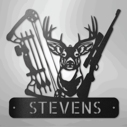Premium Deer Hunter Monogram - Artisan Steel Wall Art - Giftinum