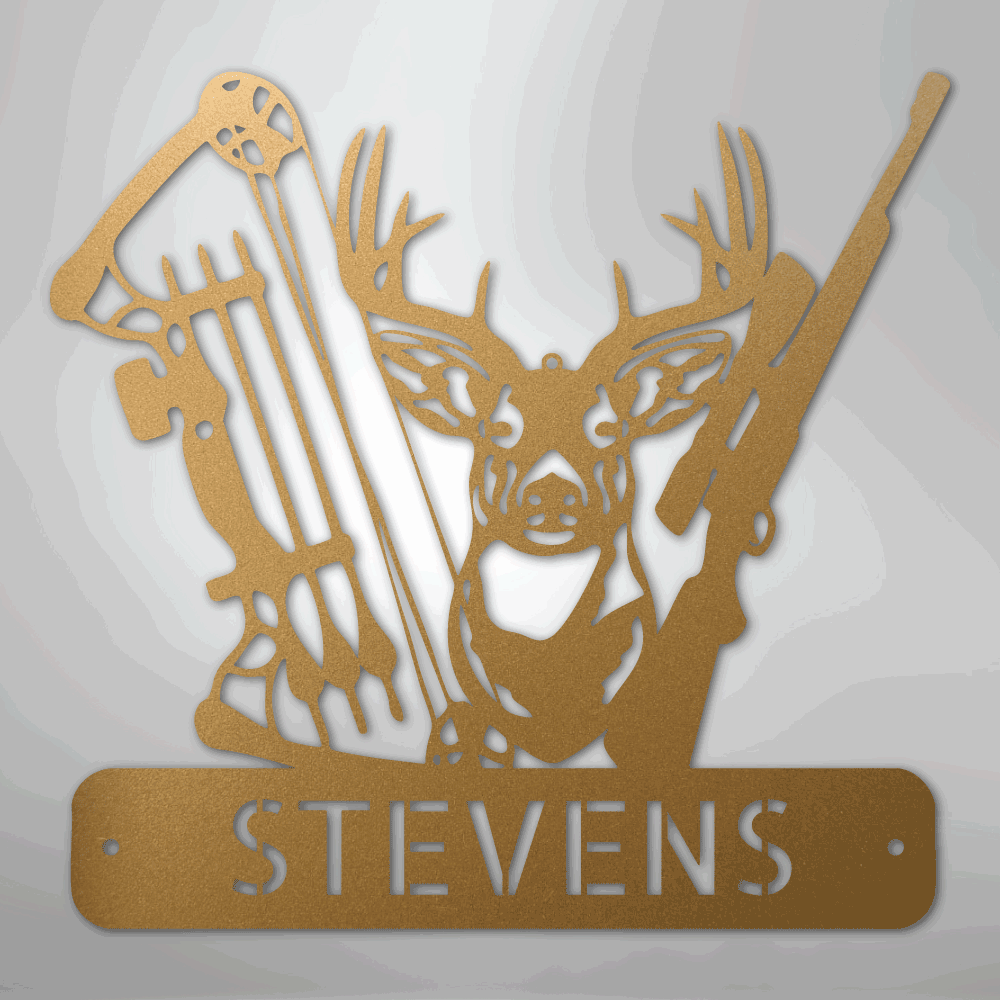 Premium Deer Hunter Monogram - Artisan Steel Wall Art - Giftinum