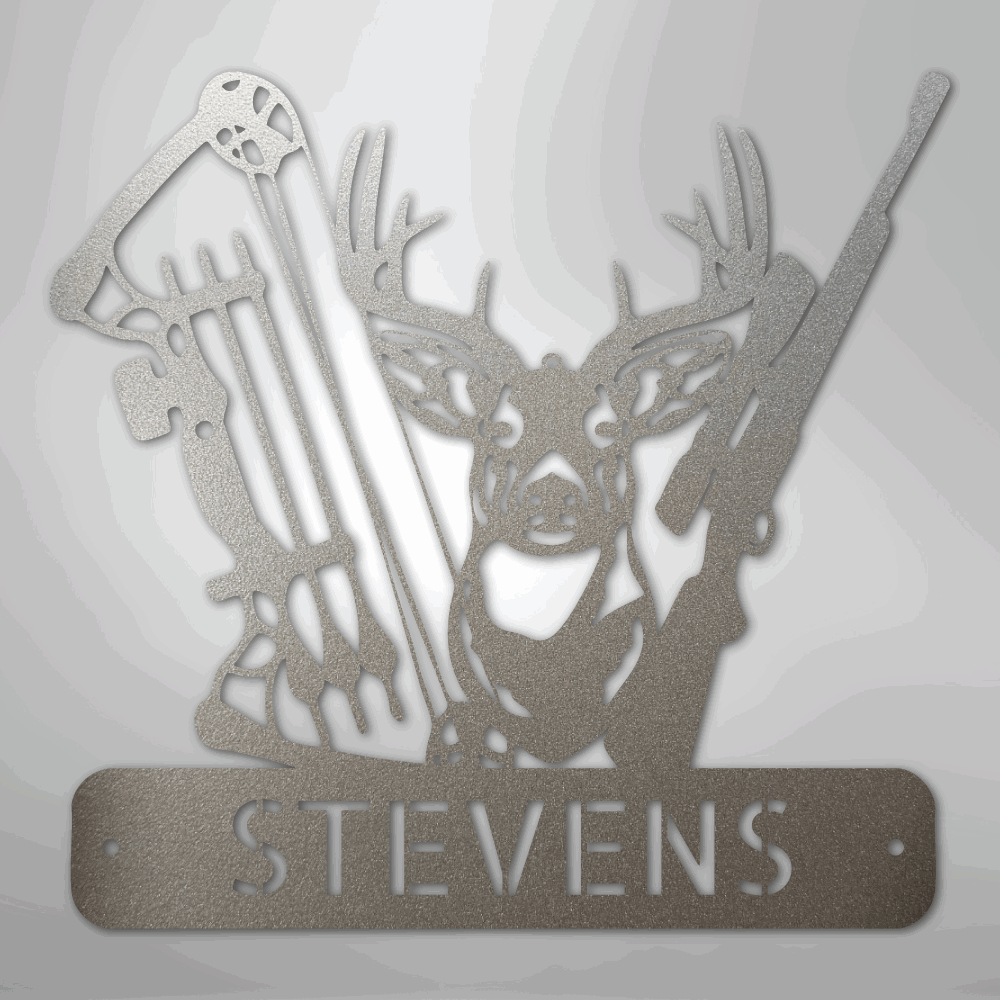 Premium Deer Hunter Monogram - Artisan Steel Wall Art - Giftinum