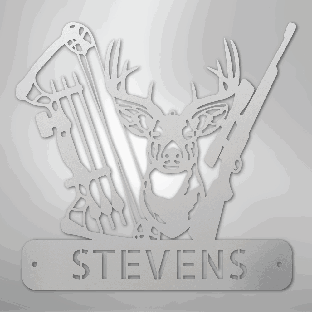 Premium Deer Hunter Monogram - Artisan Steel Wall Art - Giftinum