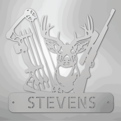 Premium Deer Hunter Monogram - Artisan Steel Wall Art - Giftinum