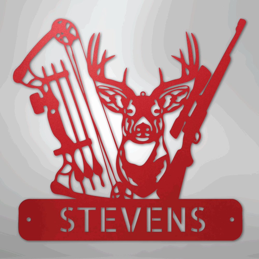 Premium Deer Hunter Monogram - Artisan Steel Wall Art - Giftinum