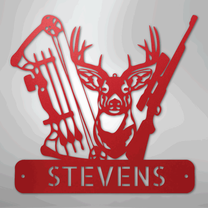 Premium Deer Hunter Monogram - Artisan Steel Wall Art - Giftinum