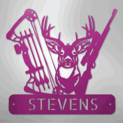Premium Deer Hunter Monogram - Artisan Steel Wall Art - Giftinum