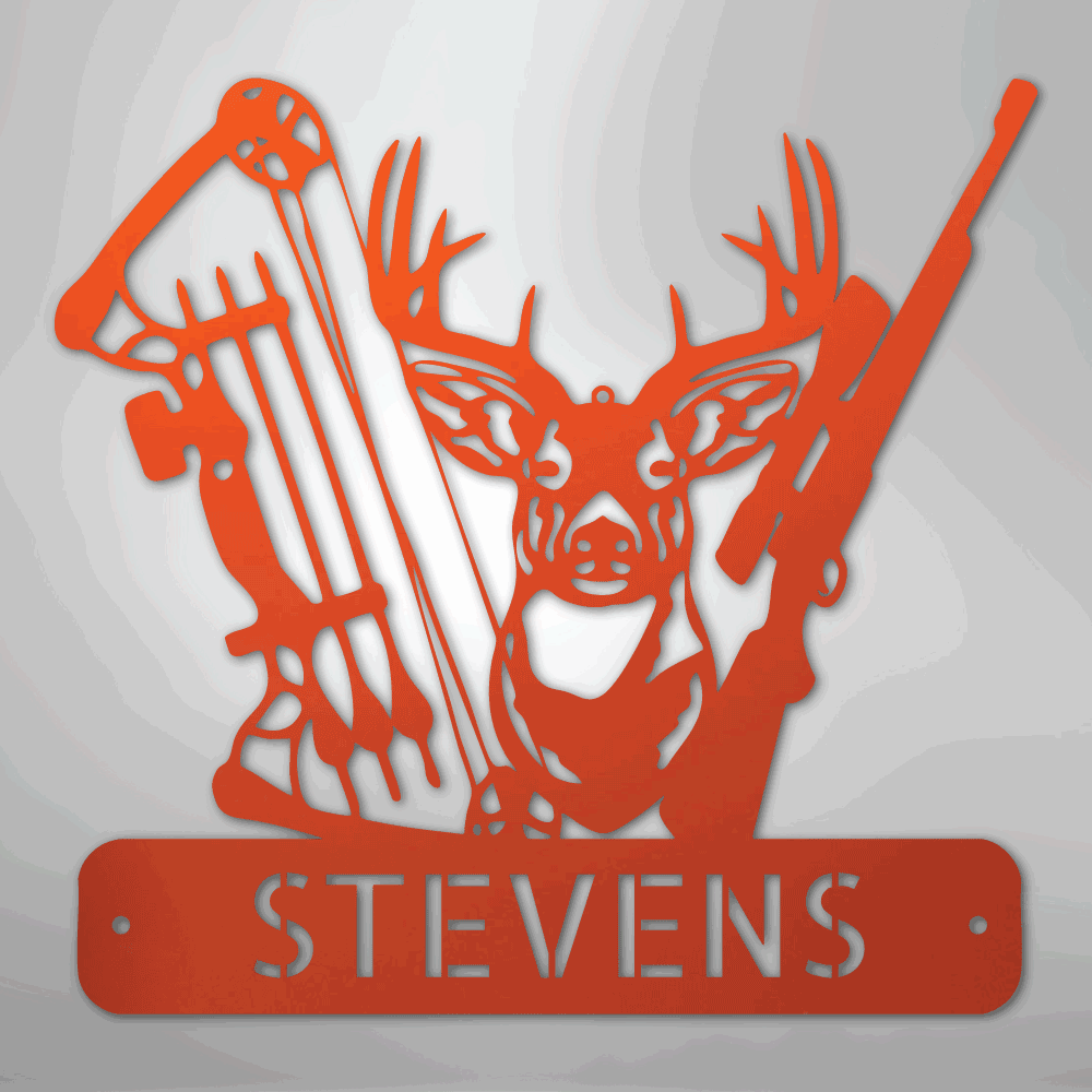 Premium Deer Hunter Monogram - Artisan Steel Wall Art - Giftinum