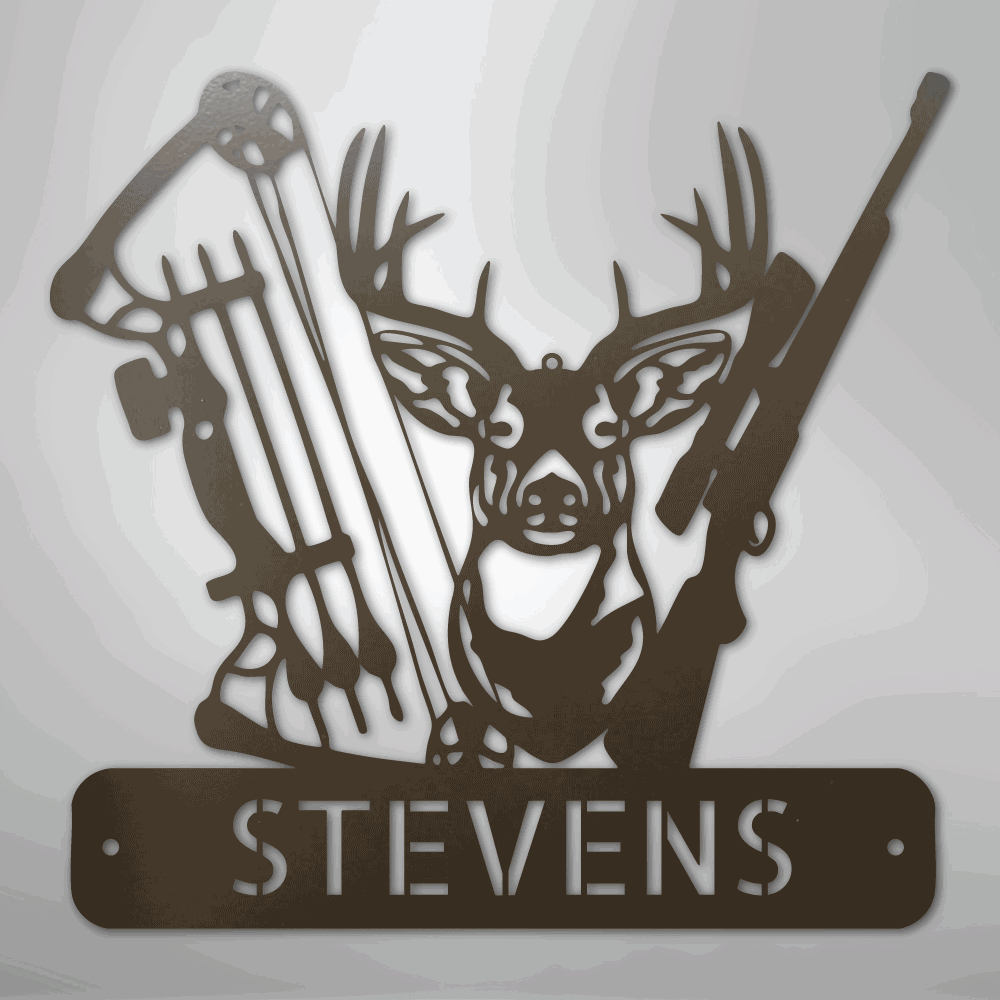 Premium Deer Hunter Monogram - Artisan Steel Wall Art - Giftinum
