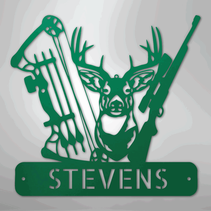 Premium Deer Hunter Monogram - Artisan Steel Wall Art - Giftinum