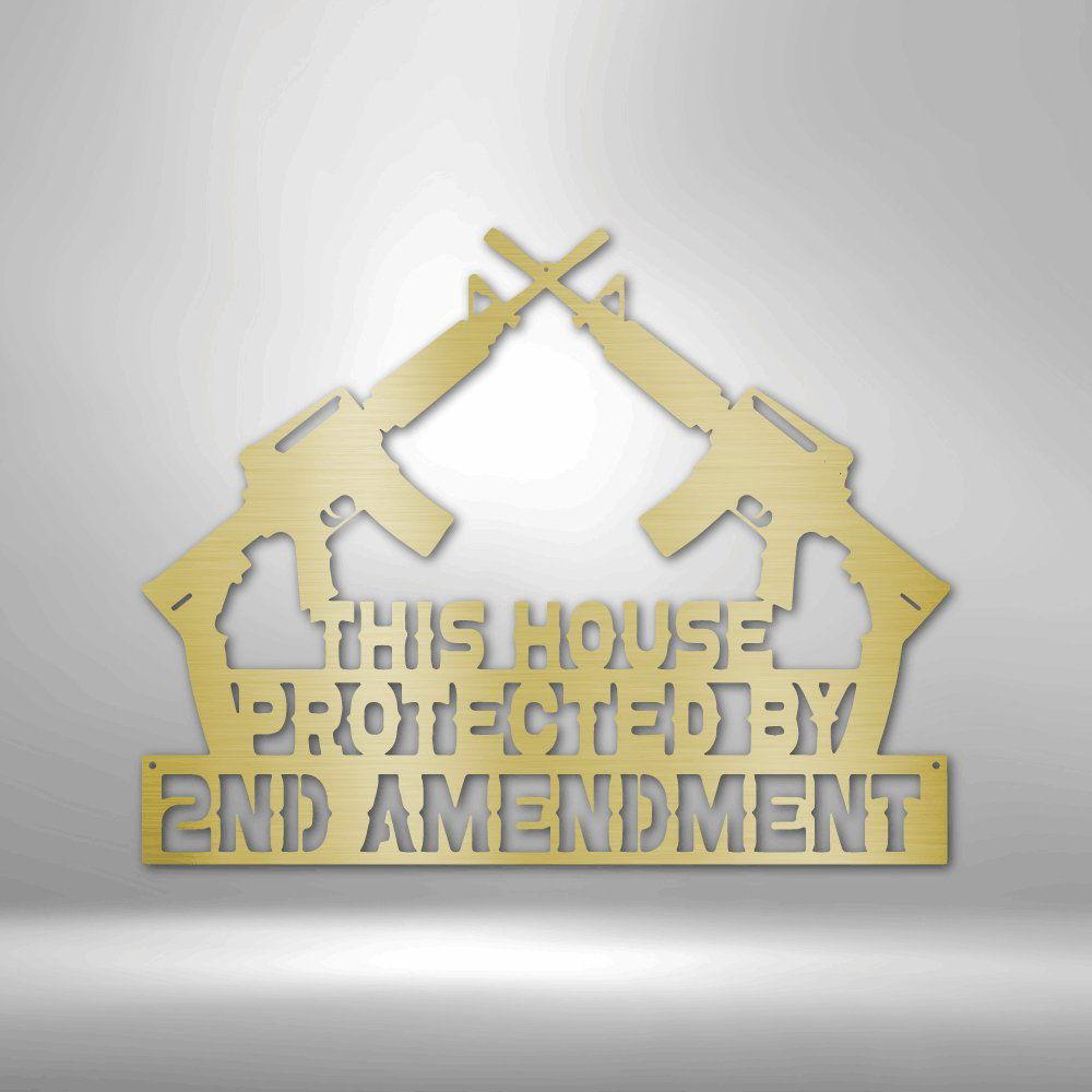 Protected by 2A - Steel Sign Gold / 12" Custom Giftinum