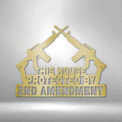 Protected by 2A - Steel Sign - Giftinum