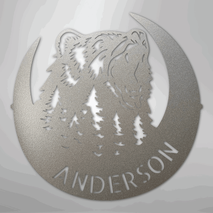 Roaring Bear Monogram - Steel Sign - Giftinum