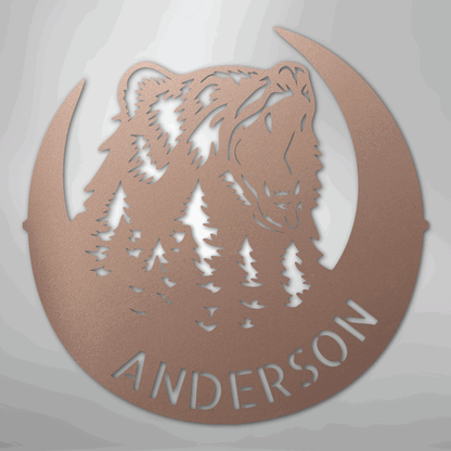 Roaring Bear Monogram - Steel Sign - Giftinum