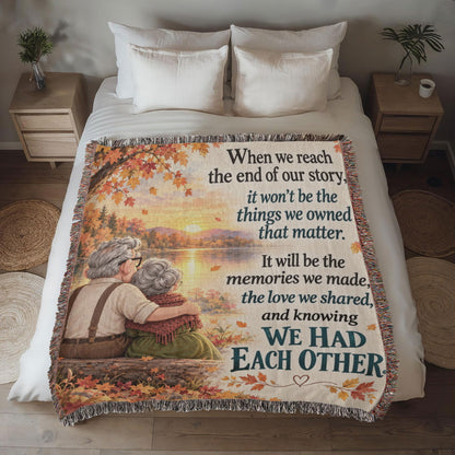 Romantic Autumn Love Story Woven Blanket Keepsake - Giftinum