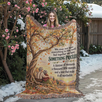Romantic Autumn Love Story Woven Blanket Keepsake - Giftinum