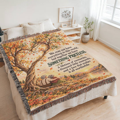 Romantic Autumn Love Story Woven Blanket Keepsake - Giftinum
