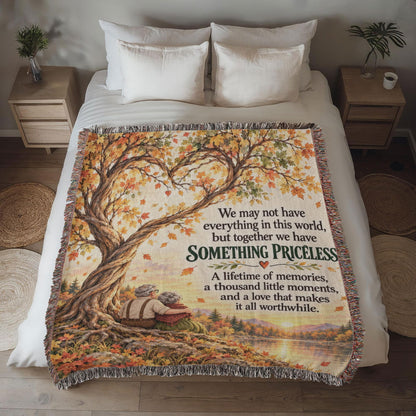 Romantic Autumn Love Story Woven Blanket Keepsake - Giftinum