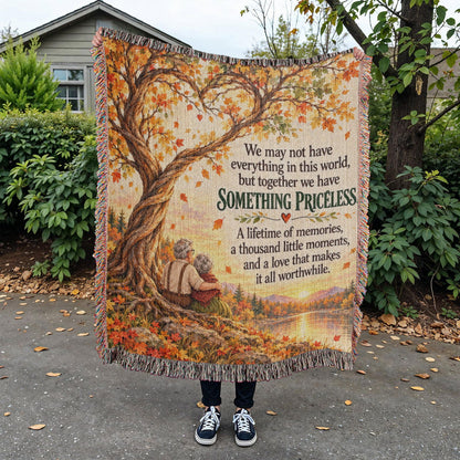 Romantic Autumn Love Story Woven Blanket Keepsake - Giftinum
