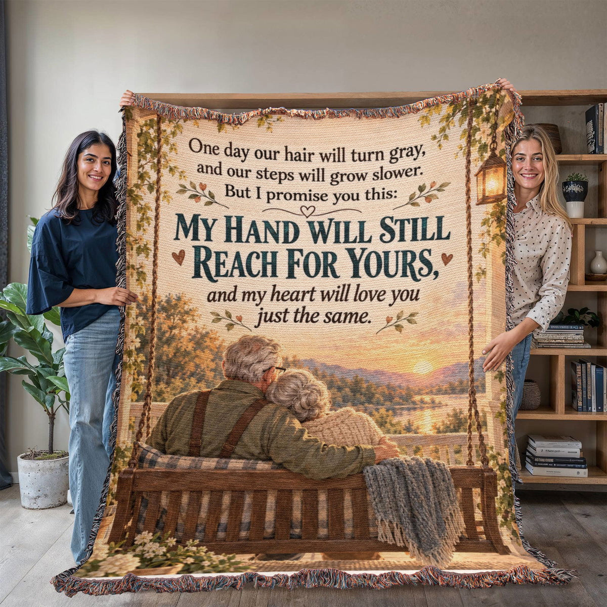 Romantic Couple Love Story Woven Blanket Keepsake - Giftinum