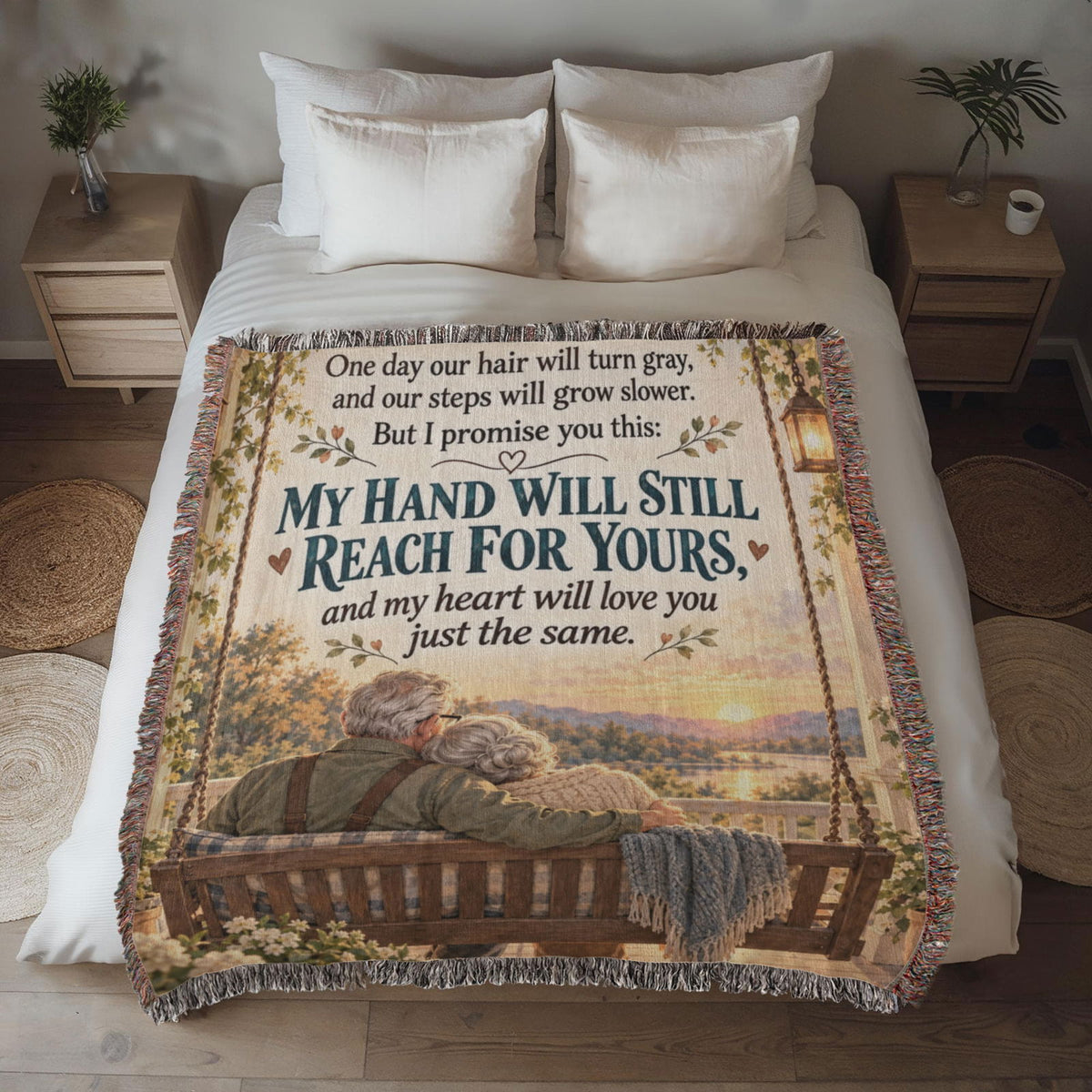 Romantic Couple Love Story Woven Blanket Keepsake - Giftinum
