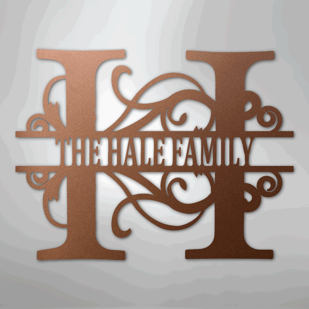 Split Letter Monogram - Steel Sign - Giftinum