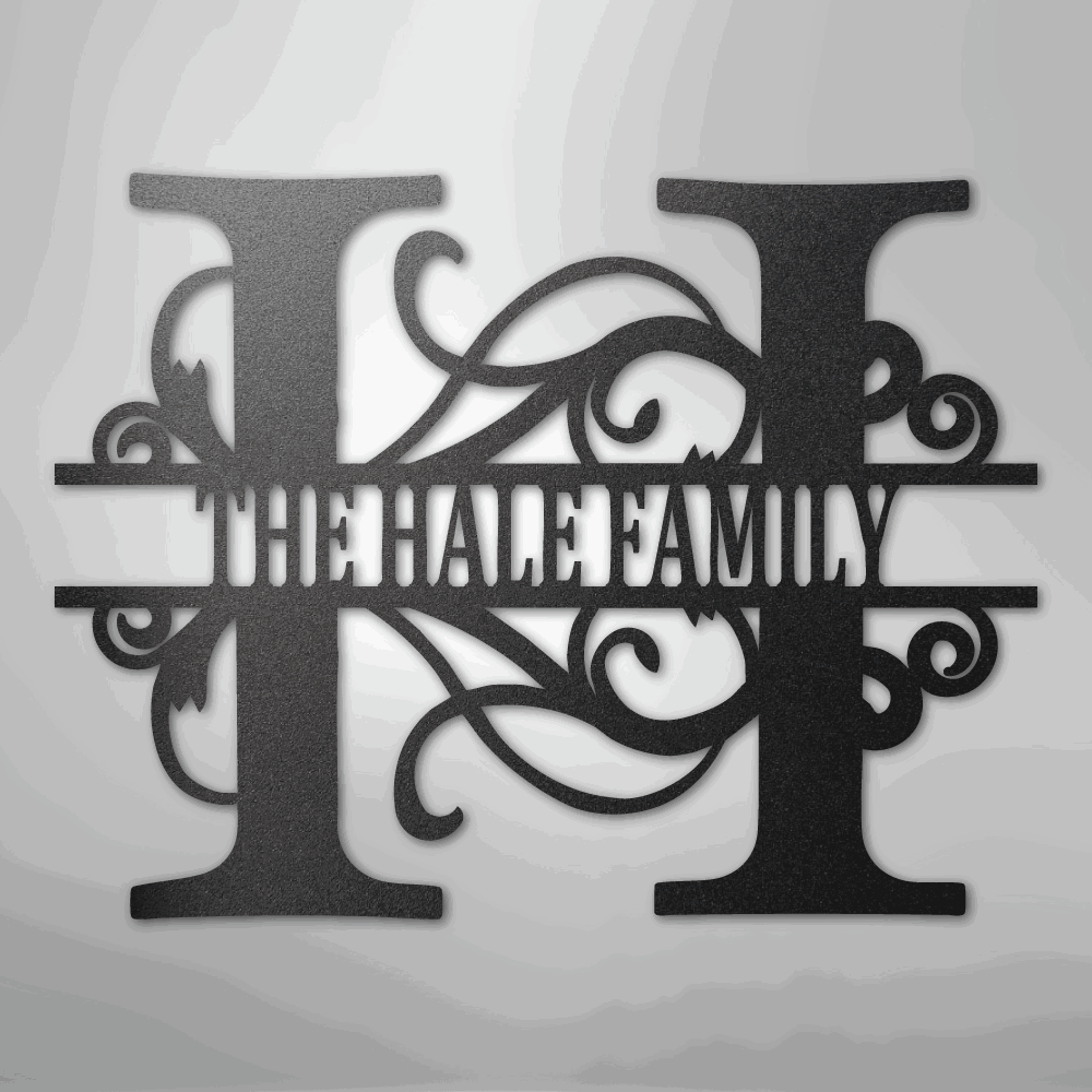 Split Letter Monogram - Steel Sign - Giftinum